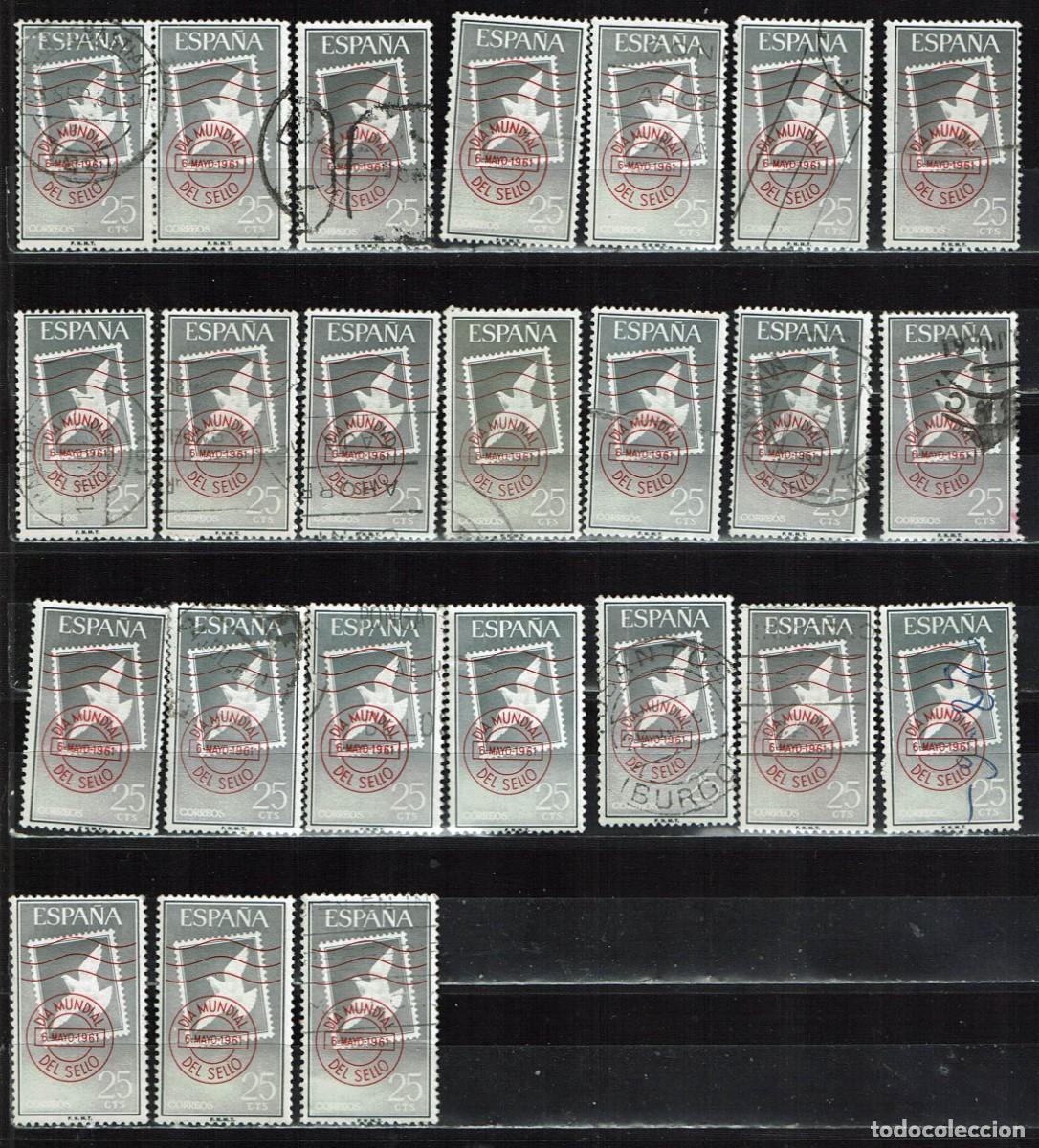 Sellos: ESPA&Ntilde;A 1961 - EDIFIL 1348 USADOS - LIQUIDACI&Oacute;N 24 SELLOS