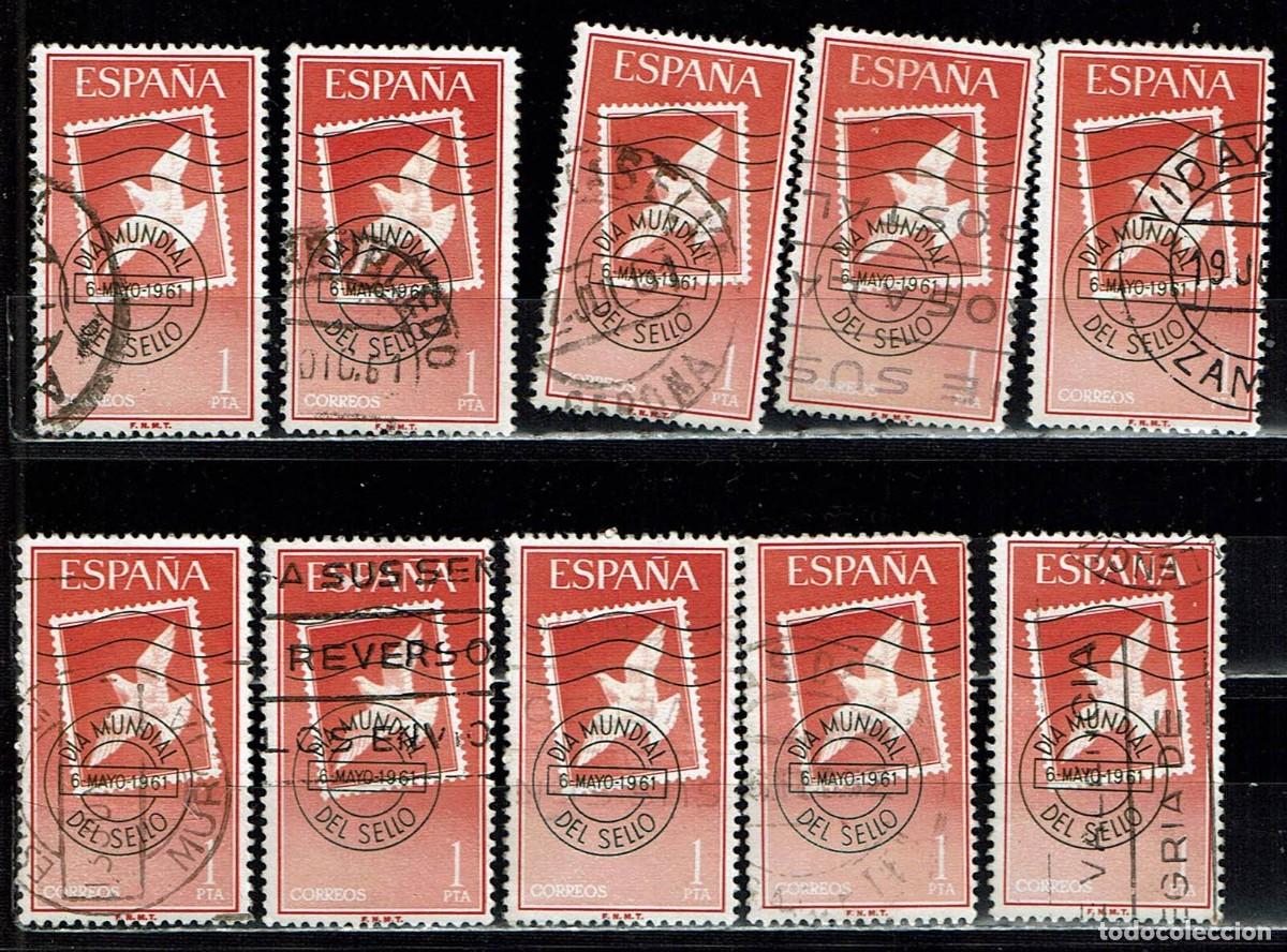 Sellos: ESPA&Ntilde;A 1961 - EDIFIL 1349 USADOS - LIQUIDACI&Oacute;N 10 SELLOS