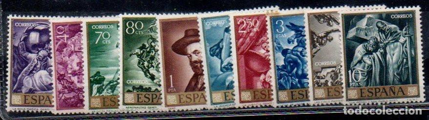 Sellos: SERIE SELLOS ESPA&Ntilde;A A&Ntilde;O 1966 SERT USADOS EDIFIL N&ordm; 1710-19 COMPLETA