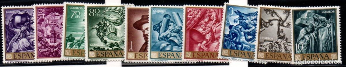 Sellos: SERIE SELLOS ESPA&Ntilde;A A&Ntilde;O 1966 SERT USADOS EDIFIL N&ordm; 1710-19 COMPLETA