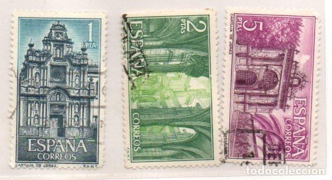 Sellos: SERIE SELLOS ESPA&Ntilde;A A&Ntilde;O 1966 CARTUJA DE JEREZ USADOS1761-63 COMPLETA