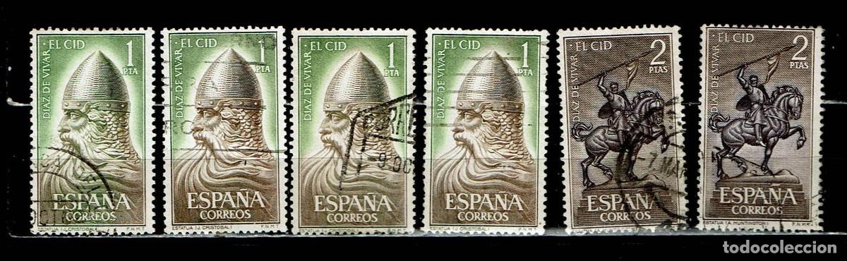 Sellos: ESPA&Ntilde;A 1962 - EDIFIL 1444/1445 USADOS - LIQUIDACI&Oacute;N 6 SELLOS