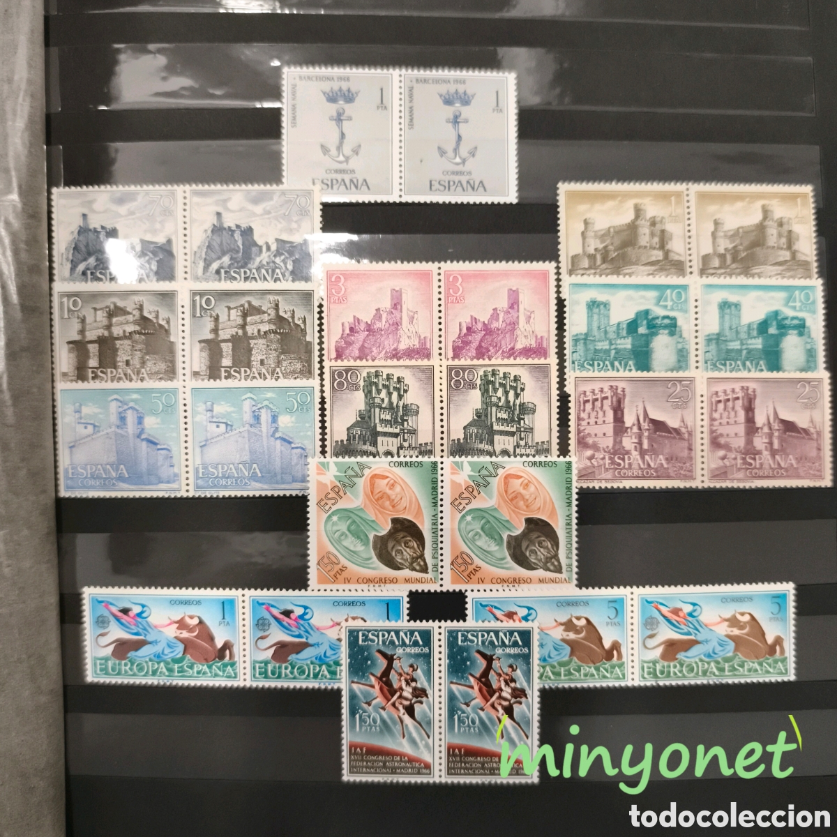 Stamps: 13 bloques de 2 sellos de 1966 - del 1737 al 1749 - castillos - Europa CEPT