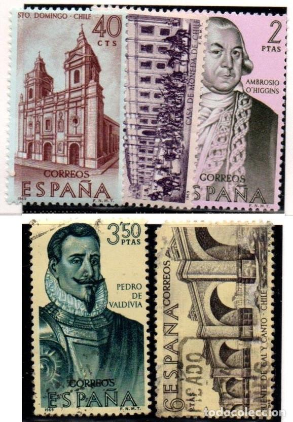 Sellos: SERIE SELLOS ESPA&Ntilde;A A&Ntilde;O 1969 FORJADORES USADOS EDIFIL N&ordm; 1939-43COMPLETA