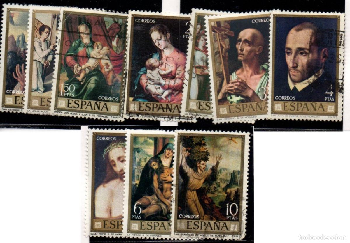 Sellos: SERIE SELLOS ESPA&Ntilde;A A&Ntilde;O 1970 PINTOR MORALES USADOS 1963-72 COMPLETA