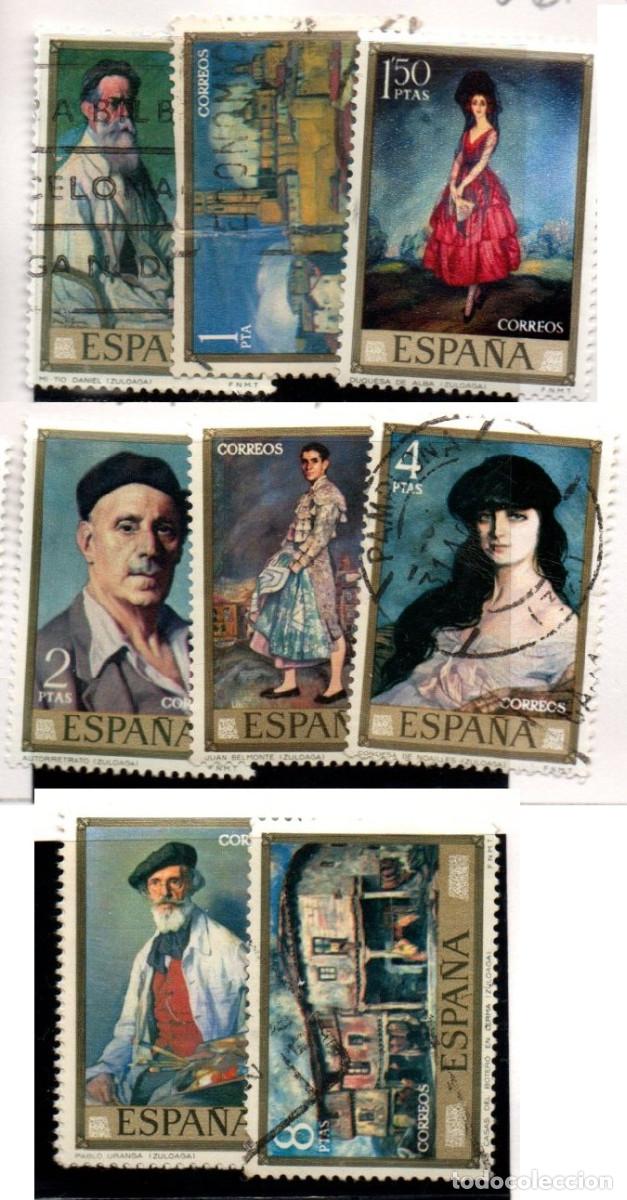 Sellos: SERIE SELLOS ESPA&Ntilde;A A&Ntilde;O 1971 PINTOR ZULOAGA USADOS EDIFIL N&ordm; 2019-26 COMPLETA