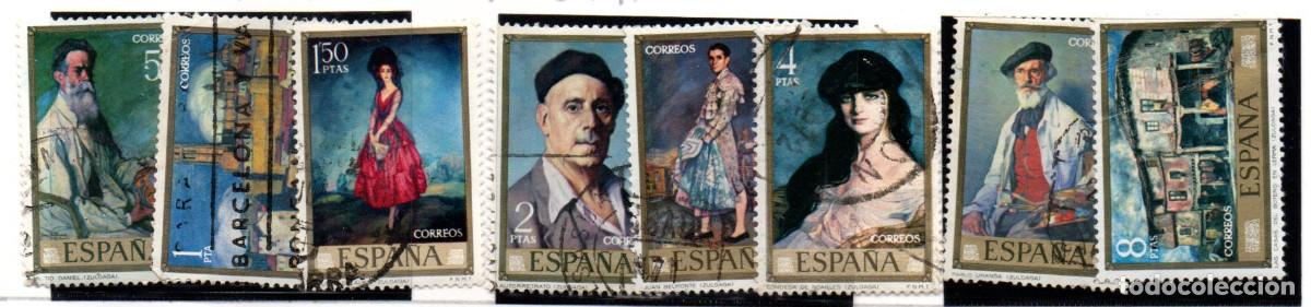 Sellos: SERIE SELLOS ESPA&Ntilde;A A&Ntilde;O 1971 PINTOR ZULOAGA USADOS EDIFIL N&ordm; 2019-26 COMPLETA