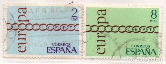 Sellos: SERIE SELLOS ESPA&Ntilde;A A&Ntilde;O 1971 EUROPA USADOS EDIFIL N&ordm; 2031-32 COMPLETA