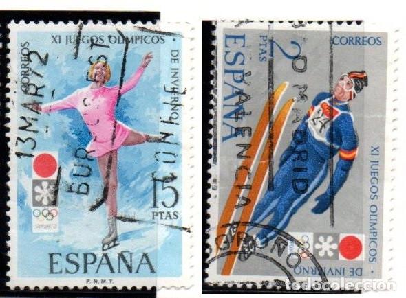 Sellos: SERIE SELLOS ESPA&Ntilde;A A&Ntilde;O 1972 OLIMPICOS USADOS EDIFIL2074-75 COMPLETA
