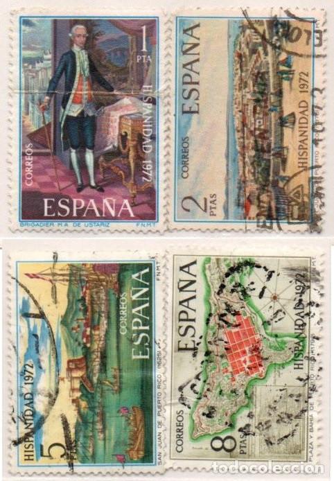 Sellos: SERIE SELLOS ESPA&Ntilde;A A&Ntilde;O 1972 USADOS HISPANIDAD N&ordm; 2107-10 COMPLETA