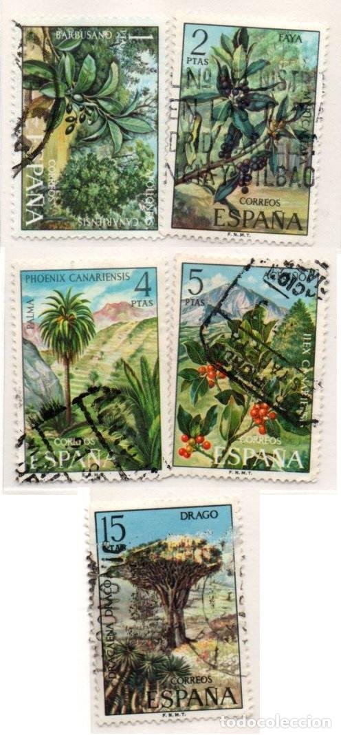 Sellos: SERIE SELLOS ESPA&Ntilde;A A&Ntilde;O 1973 FLORA USADOS EDIFIL N&ordm; 2120-24 COMPLETA