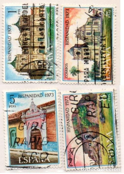 Sellos: SERIE SELLOS ESPA&Ntilde;A A&Ntilde;O 1973 HISPANIDAD USADOS N&ordm; 2154-57 COMPLETA