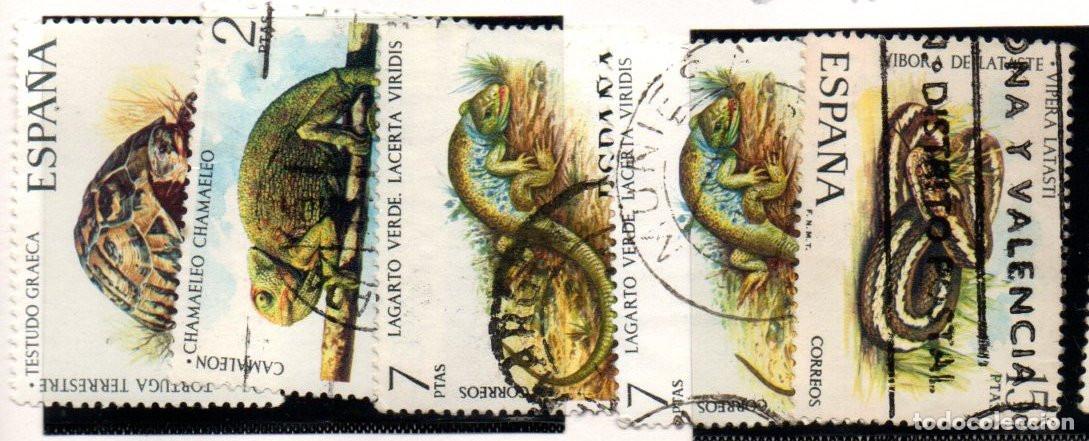 Sellos: SERIE SELLOS ESPA&Ntilde;A A&Ntilde;O 1974 USADOS FAUNA EDIFIL N&ordm; 2192-96 COMPLETA