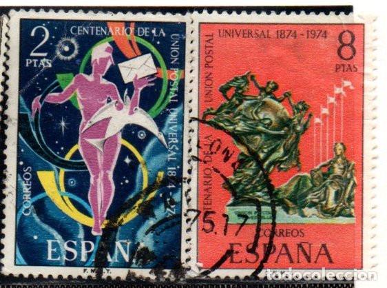 Sellos: SELLOS DE ESPA&Ntilde;A A&Ntilde;O 1974 UNION POSTAL USADOS EDIFIL N&ordm; 2211-12 COMPLETA