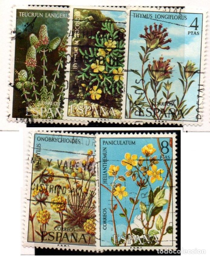 Sellos: SERIE SELLOS ESPA&Ntilde;A A&Ntilde;O 1974 FLORAL USADOS EDIFIL N&ordm; 2220-24 COMPLETA