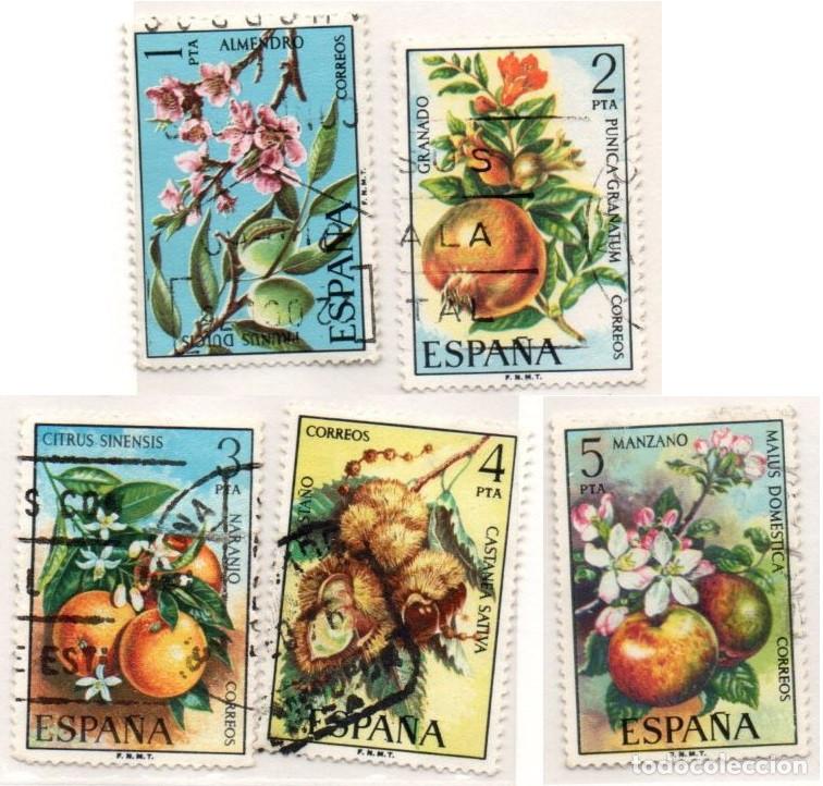 Sellos: SERIE SELLOS ESPA&Ntilde;A A&Ntilde;O 1975 FLORA USADOS EDIFIL N&ordm; 2254-58 COMPLETA