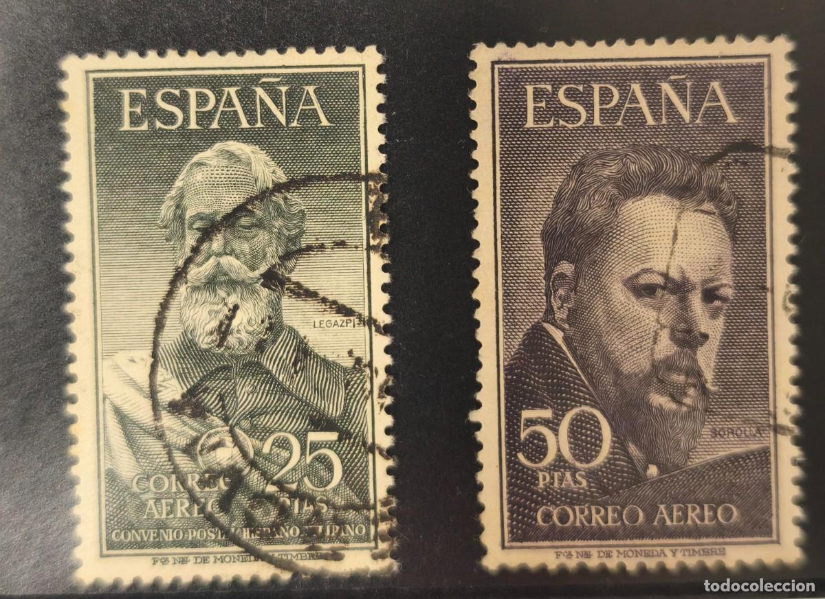 Sellos: ESPA&Ntilde;A. EDIFIL 1124/25 US. LEGAZPI Y SOROLLA. CAT&Aacute;LOGO 60 &euro;