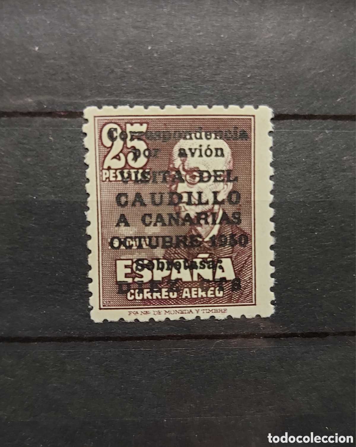 Sellos: 1951 VISITA CANARIAS CON N&ordm; EDIFIL 1090 ** NUEVO SIN FIJASELLOS CERT. COMEX