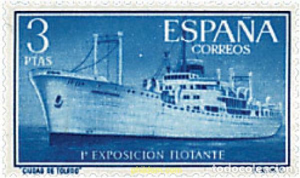 Sellos: 233027 HINGED ESPA&Ntilde;A 1956 EXPOSICION FLOTANTE DEL BUQUE CIUDAD DE TOLEDO