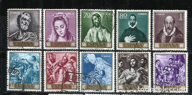 Sellos: 0415N-SELLOS ESPA&Ntilde;A SERIE COMPLETA 1961 PINTOR GRECO 1330/1339 ARTE PINTURA