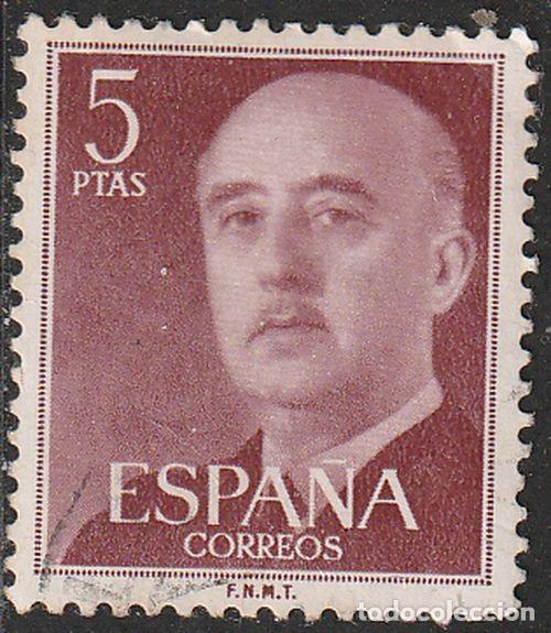 Sellos: Espa&ntilde;a 1955 Edifil 1160 Sello &ordm; General Francisco Franco Bahamonde (1892-1975) Michel 1053a Yv. 867