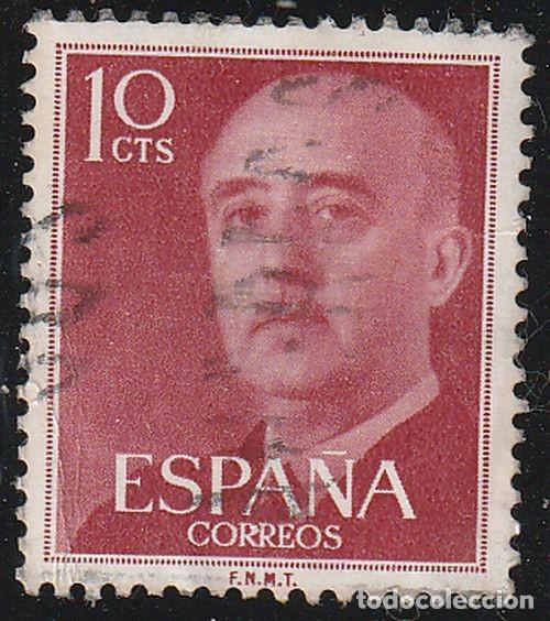 Sellos: Espa&ntilde;a 1955 Edifil 1143 Sello &ordm; General Francisco Franco Bahamonde (1892-1975) Michel 1040 Yvert 854