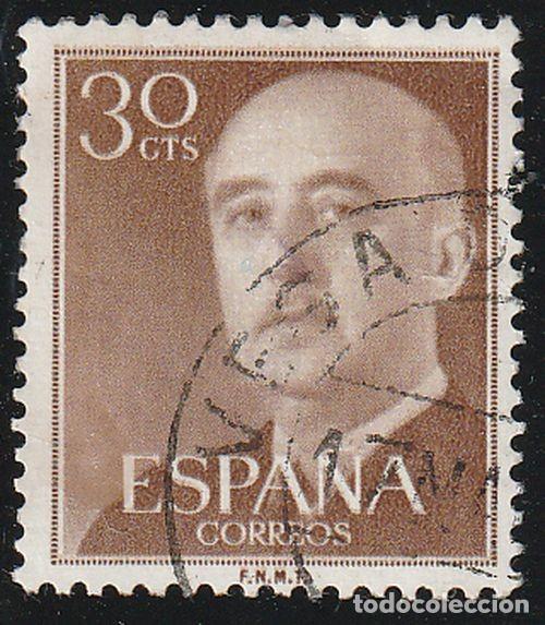 Sellos: Espa&ntilde;a 1955 Edifil 1147 Sello &ordm; General Francisco Franco Bahamonde (1892-1975) Michel 1044 Yvert 858