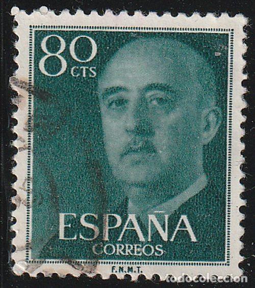 Sellos: Espa&ntilde;a 1955 Edifil 1152 Sello &ordm; General Francisco Franco Bahamonde (1892-1975) Michel 1049 Yvert 863
