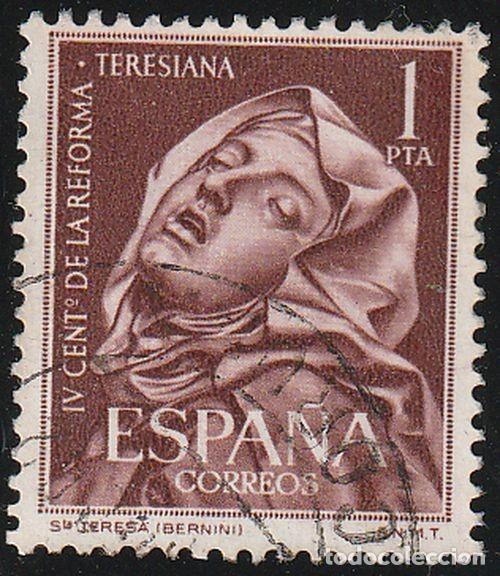 Sellos: Espa&ntilde;a 1962 Edifil 1429 Sello &ordm; Centenario Reforma Teresiana Extasis de Santa Teresa de Bernini 1315