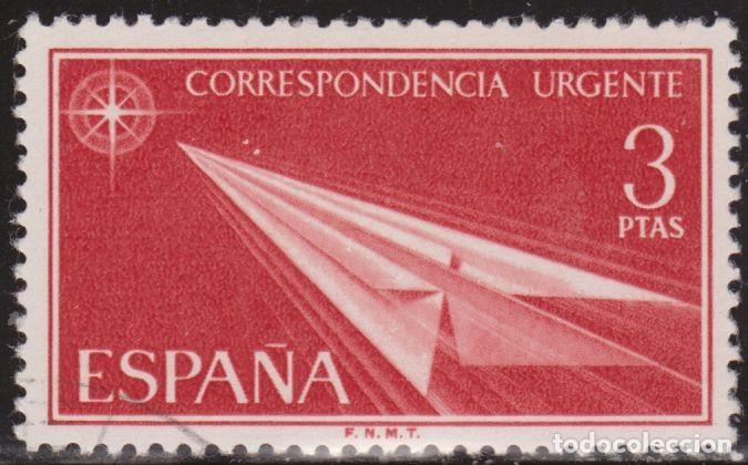 Sellos: Espa&ntilde;a 1965 Edifil 1671 Sello &ordm; Correspondencia Urgente Avion de Papel Michel 1553 Yvert E32 Spain