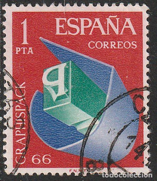 Sellos: Espa&ntilde;a 1966 Edifil 1709 Sello &ordm; GRAPHISPACK Sal&oacute;n de Artes Gr&aacute;ficas, envase y embalajes Barcelona M