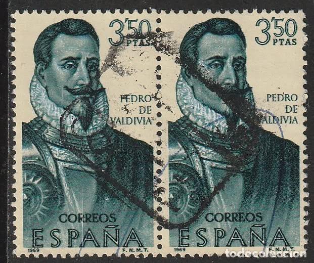 Sellos: Espa&ntilde;a 1969 Edifil 1942 Sellos &ordm; Forjadores de America Pedro Gutierrez de Valdivia (1497-1553) Chile