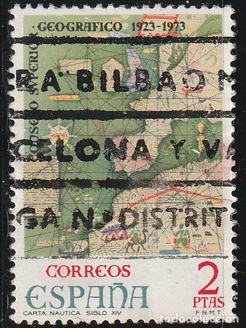 Sellos: Espa&ntilde;a 1974 Edifil 2172 Sello &ordm; L Aniversario del Consejo Superior Geogr&aacute;fico Carta Nautica