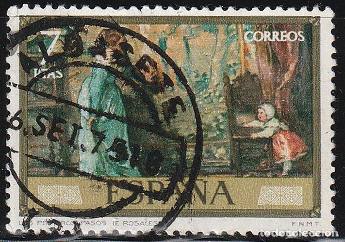 Sellos: Espa&ntilde;a 1974 Edifil 2208 Sello &ordm; Arte Pintura Los Primeros Pasos (Eduardo Rosales) Michel 2103