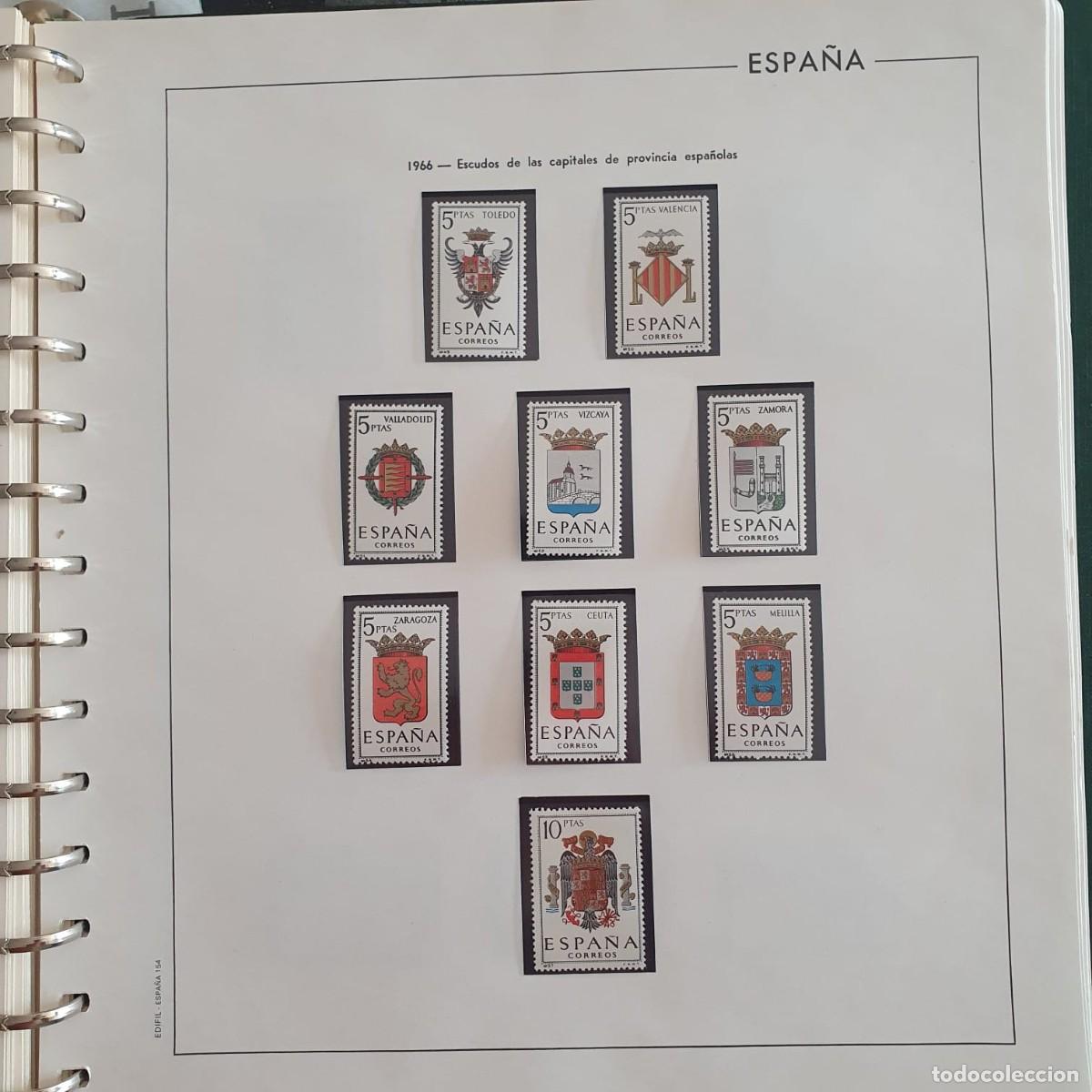 Sellos: A&Ntilde;O COMPLETO 1966 ESPA&Ntilde;A EDIFIL 1696 ** A 1766 ** MONTADOS EN HOJAS EDIFIL