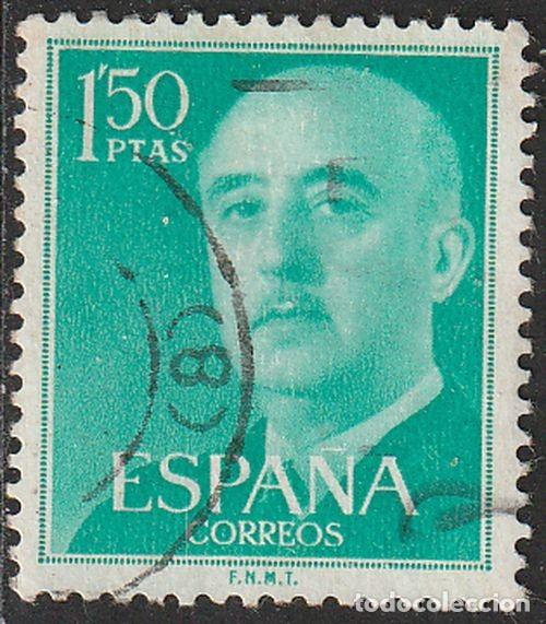 Sellos: Espa&ntilde;a 1955 Edifil 1155 Sello &ordm; General Francisco Franco Bahamonde (1892-1975) Michel 1080 Yvert 864