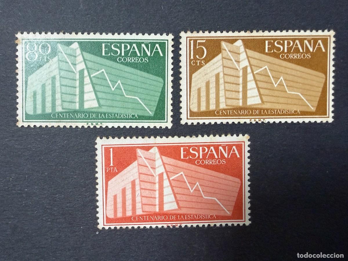Sellos: ESPA&Ntilde;A, 1956. EDIFIL 1196/98. CENTENARIO DE ESTADISTICAS. NUEVO. SIN FIJASELLOS