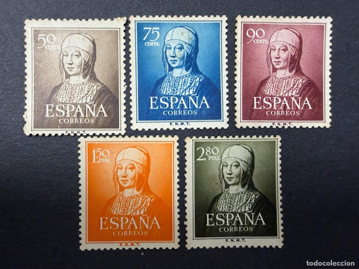 Sellos: ESPA&Ntilde;A, 1951. EDIFIL 1092/96. ISABEL LA CAT&Oacute;LICA. NUEVOS. CON FIJASELLOS