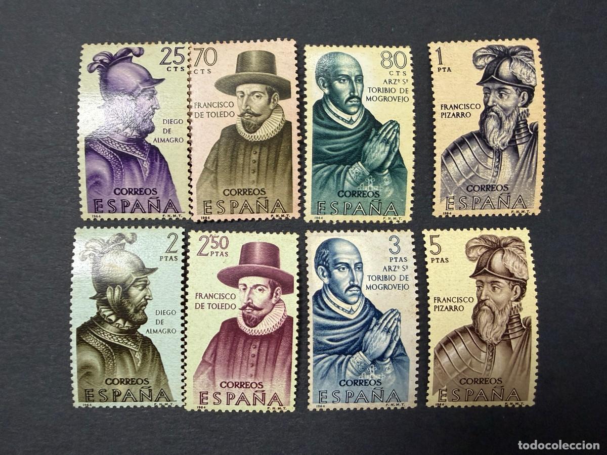 Sellos: ESPA&Ntilde;A, 1964. EDIFIL 1622/30. FORJADORES DE AM&Eacute;RICA. NUEVOS. CON FIJASELLOS