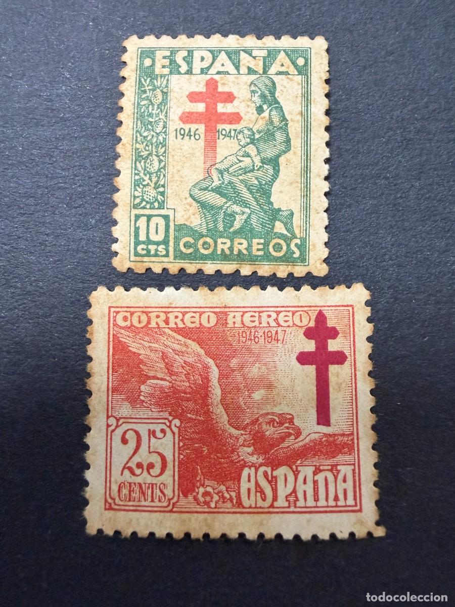Timbres: ESPA&Ntilde;A, 1946. EDIFIL 1009/10. PRO TUBERCULOSOS. NUEVOS. CON FIJASELLOS.