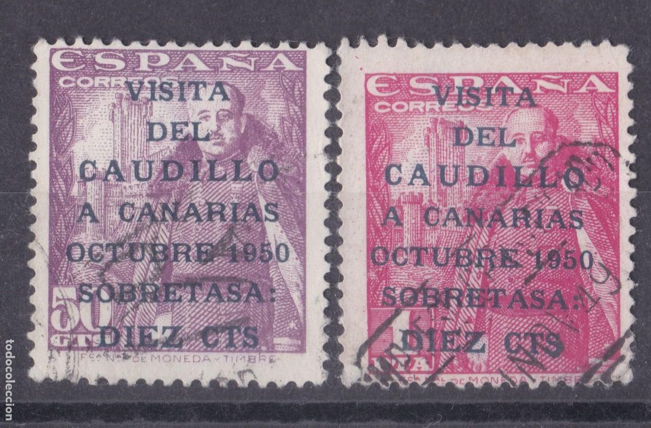 Sellos: SS1- FRANCO Visita Canarias Edifil 1088/89 Usados