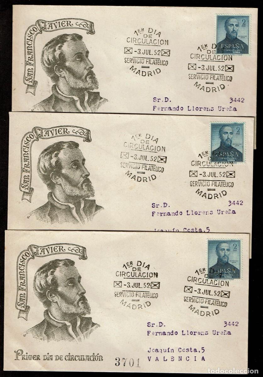 Sellos: SPD ESPA&Ntilde;A 1952 - EDIFIL 1118 - 3 SOBRES - Foto 1