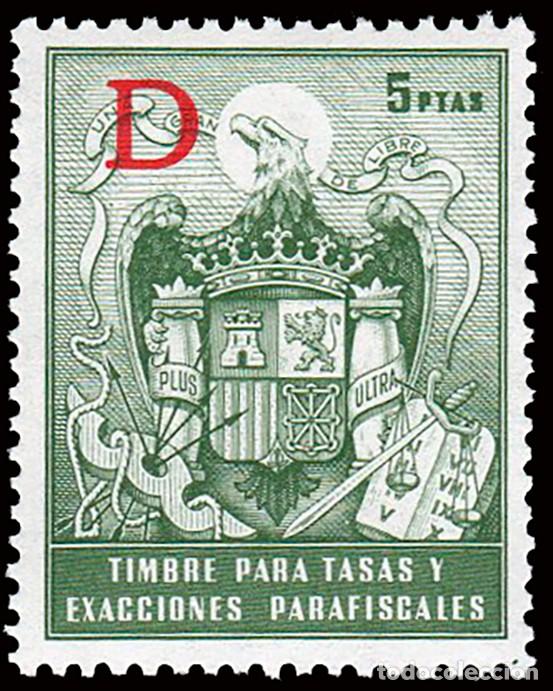 Sellos: Espa&ntilde;a - Fiscales - Timbres pata Tasas y Exacciones Parafiscales - Alemany ** 23 - 1960 - 5 Ptas.