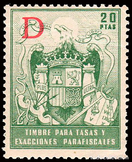 Sellos: Espa&ntilde;a - Fiscales - Timbres pata Tasas y Exacciones Parafiscales - Alemany ** 25 - 1960 - 20 Ptas.