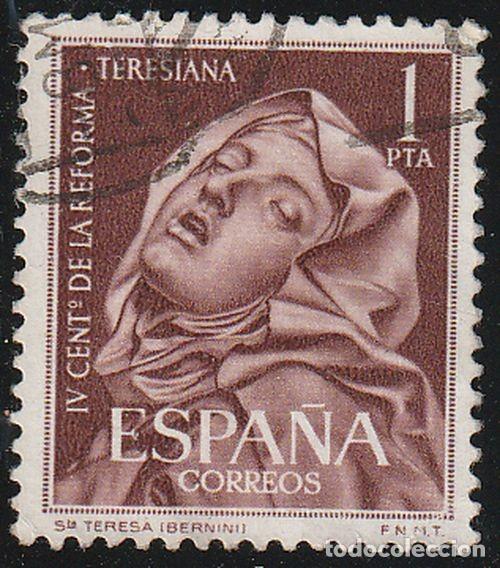 Sellos: Espa&ntilde;a 1962 Edifil 1429 Sello &ordm; Centenario Reforma Teresiana Extasis de Santa Teresa de Bernini 1315