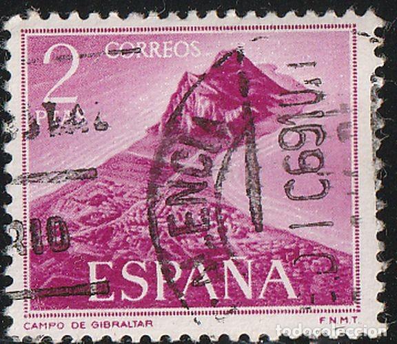 Sellos: Espa&ntilde;a 1969 Edifil 1934 Sello &ordm; Pro Trabajadores de Gibraltar Vistas del Pe&ntilde;on y Bahia de Algeciras