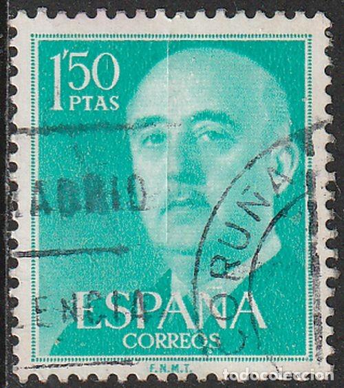 Sellos: Espa&ntilde;a 1955 Edifil 1155 Sello &ordm; General Francisco Franco Bahamonde (1892-1975) Michel 1080 Yvert 864