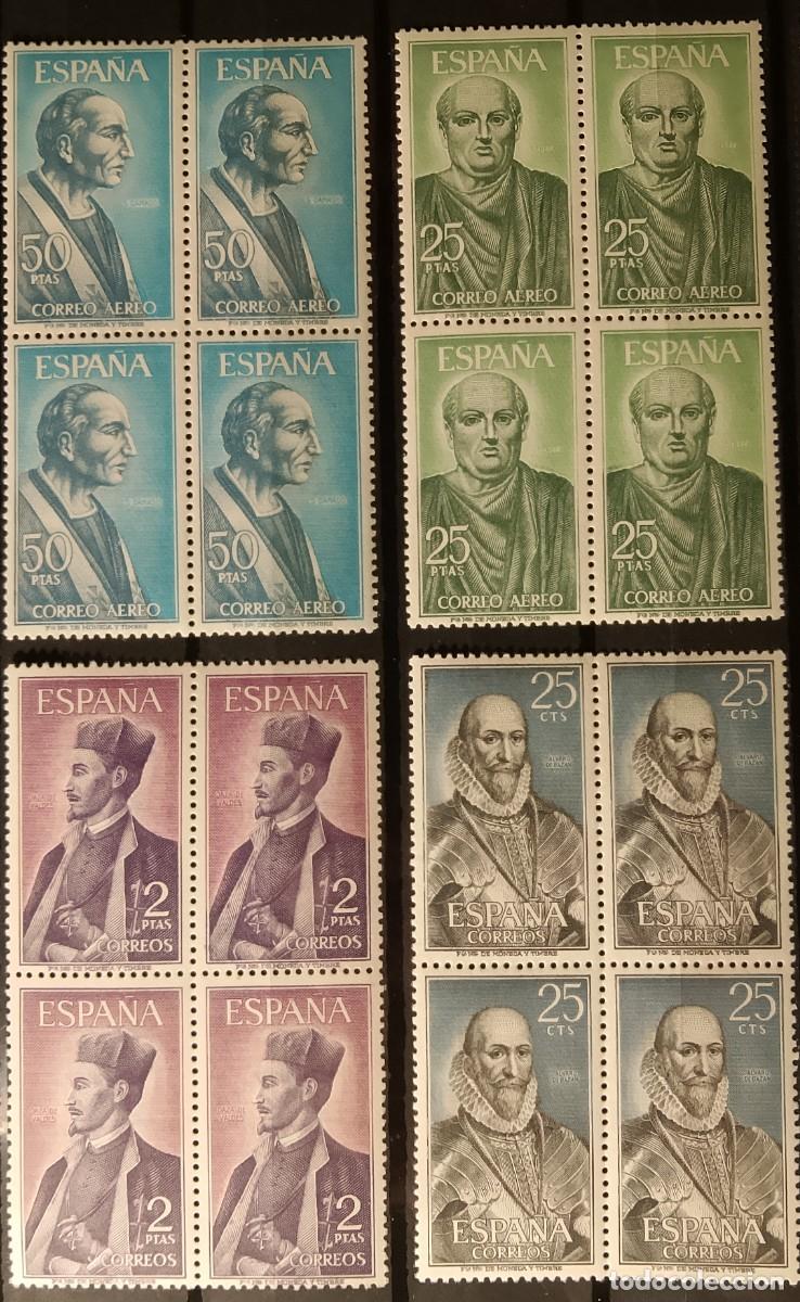 Sellos: Sellos en bloque de 4. Edifil 1705/1708. Personajes Espa&ntilde;oles. 1966.
