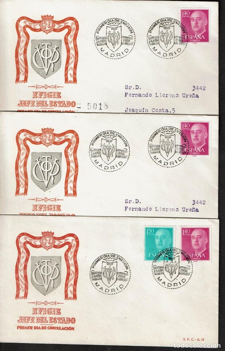 Francobolli: SPD ESPA&Ntilde;A 1955 - GENERAL FRANCO, EDIFIL 1154 Y 1154-1155