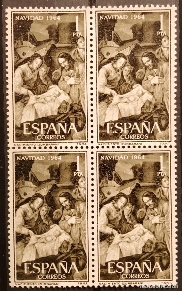 Selos: Sellos en bloque de 4. Edifil 1630. Navidad. &rdquo;Nacimiento&rdquo; de Zurbar&aacute;n (VII Serie). 1964.